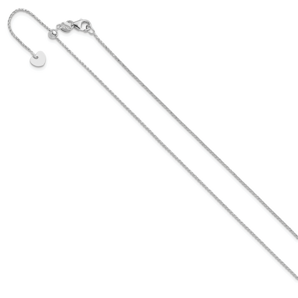 Leslie's 14K White Gold Adjustable 1mm D/C Open Franco Chain - Image 2