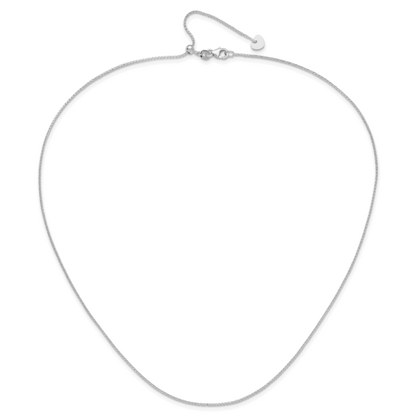 Leslie's 14K White Gold Adjustable 1mm D/C Open Franco Chain - Image 4