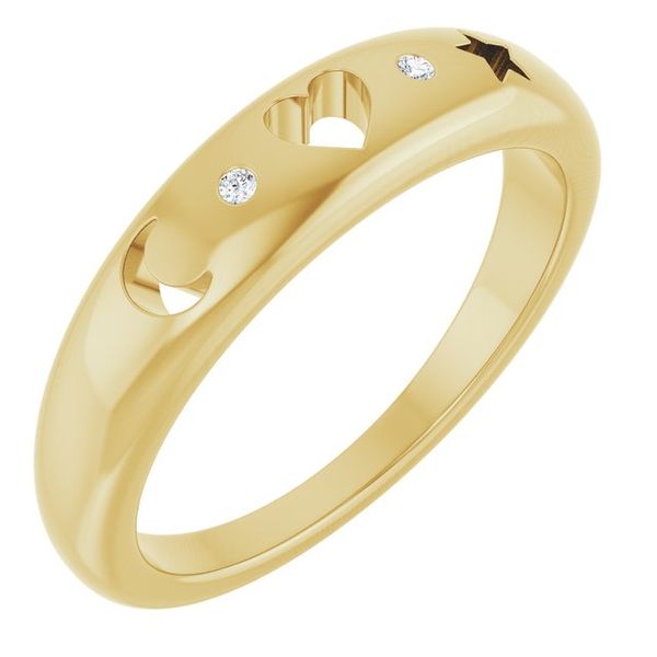 Accented Celestial Pierced Ring