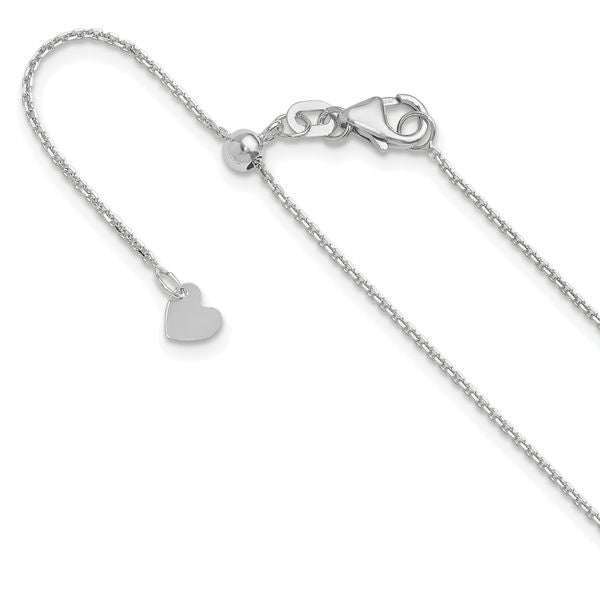 Leslie's 14K White Gold Adjustable 1.1mm D/C Cable Chain