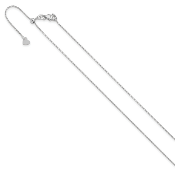 Leslie's 14K White Gold Adjustable 1.1mm D/C Cable Chain - Image 2