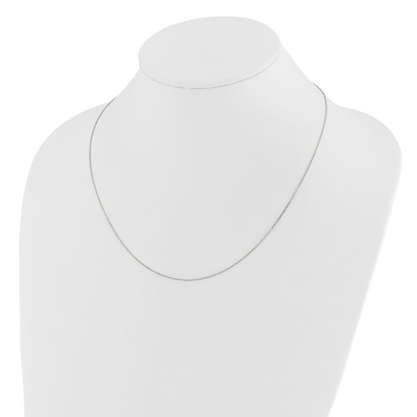 Leslie's 14K White Gold Adjustable 1.1mm D/C Cable Chain - Image 3