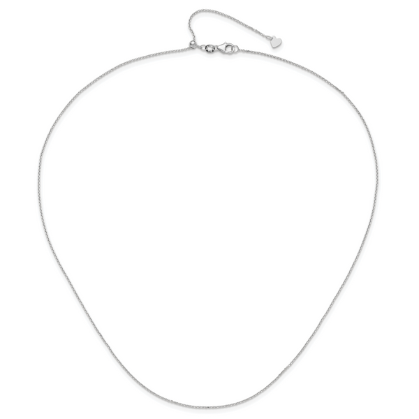Leslie's 14K White Gold Adjustable 1.1mm D/C Cable Chain - Image 4
