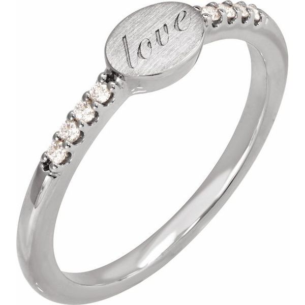 Engravable Accented Signet Ring