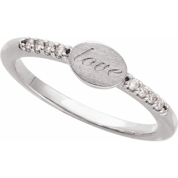 Engravable Accented Signet Ring - Image 2