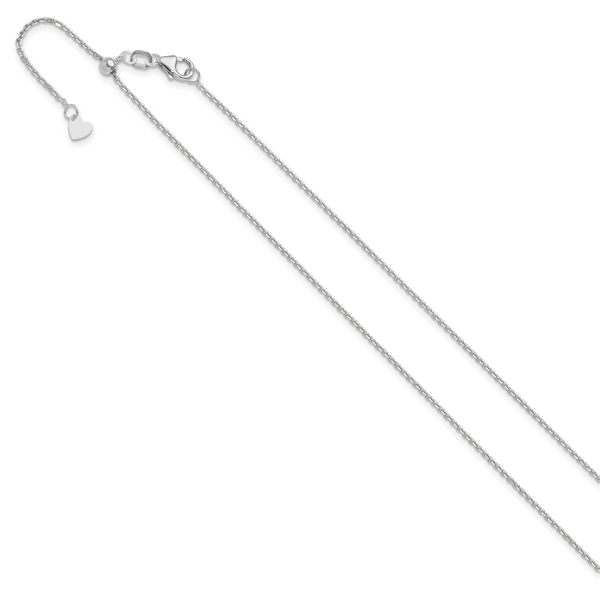 Leslie's 14K White Gold Adjustable 1.25mm D/C Cable Chain - Image 2