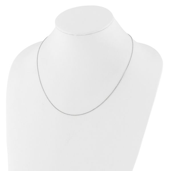 Leslie's 14K White Gold Adjustable 1.25mm D/C Cable Chain - Image 3