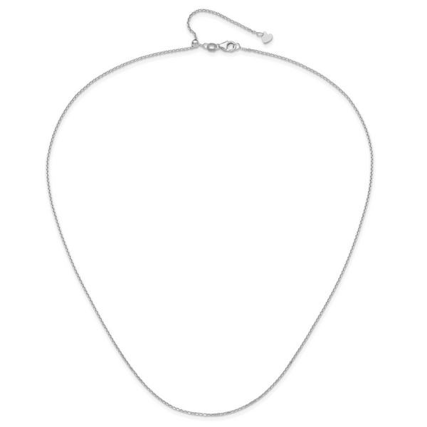 Leslie's 14K White Gold Adjustable 1.25mm D/C Cable Chain - Image 4
