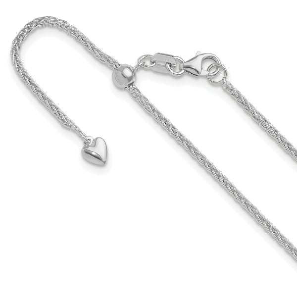 Leslie's 14K White Gold Adjustable 1.5mm Wheat Chain