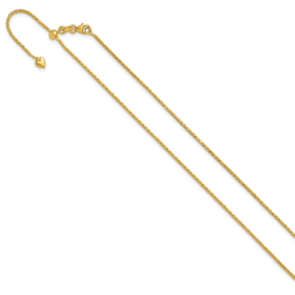 Leslie's 14K Adjustable 1.3mm D/C Wheat Chain - Image 2