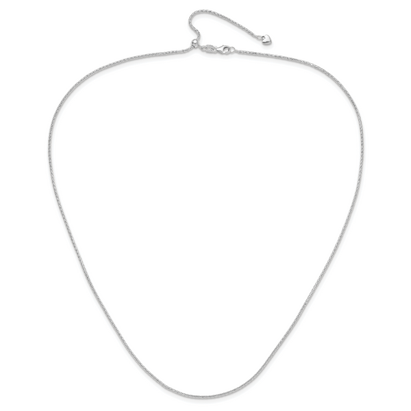 Leslie's 14K White Gold Adjustable 1.3mm D/C Wheat Chain - Image 4