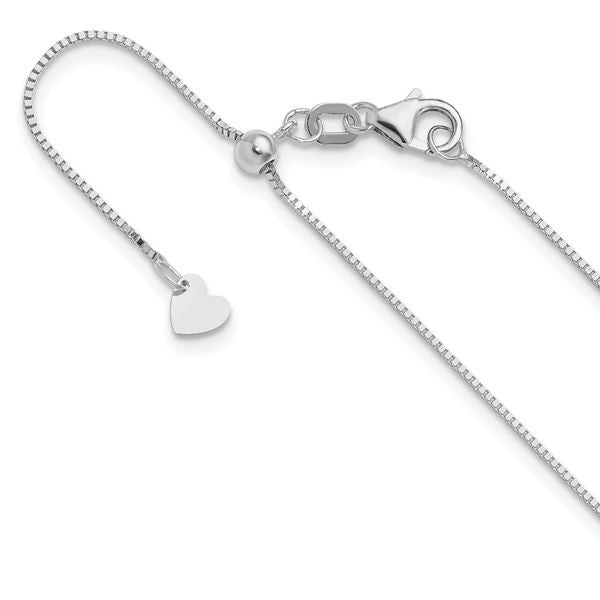 Leslie's 14K White Gold Adjustable .7mm Baby Box Chain