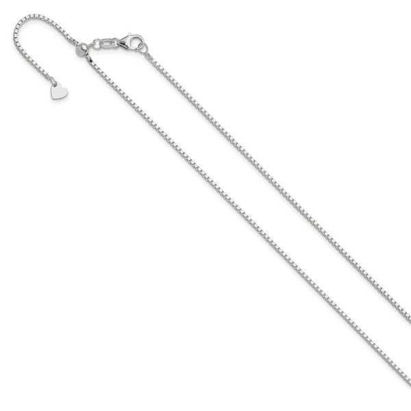 Leslie's 14K White Gold Adjustable 1.2mm Box Chain - Image 2