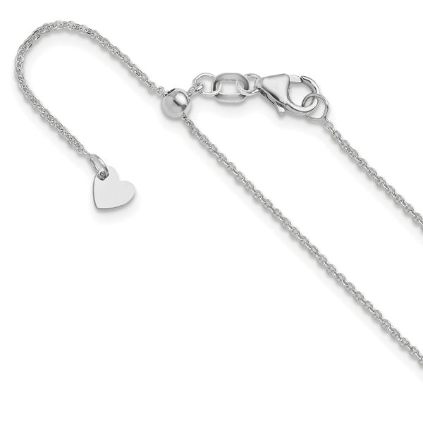 Leslie's 14K White Gold Adjustable 1.25mm Flat Cable Chain