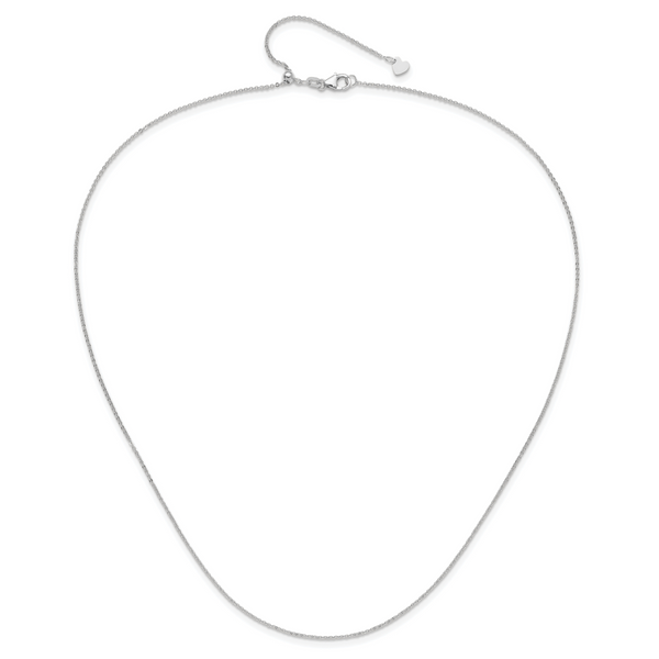 Leslie's 14K White Gold Adjustable 1.25mm Flat Cable Chain - Image 4