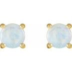 Round 4-Prong Cabochon Earrings - Image 2
