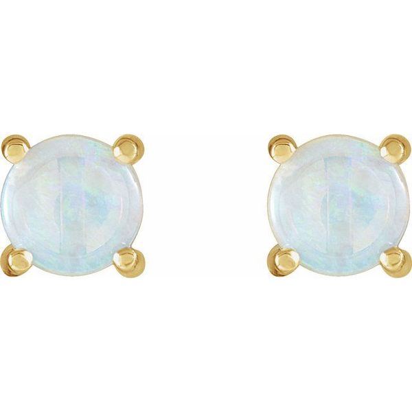 Round 4-Prong Cabochon Earrings - Image 2