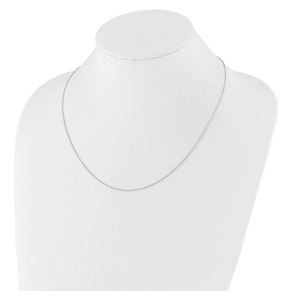 Leslie's 14K White Gold Adjustable 1.1mm Round Cable Chain - Image 3