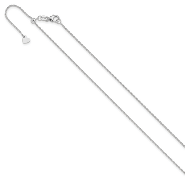 Leslie's 14K White Gold Adjustable 1.1mm Round Cable Chain - Image 2