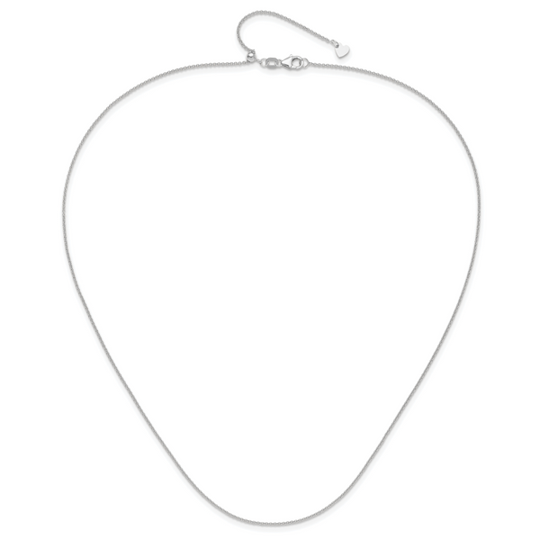 Leslie's 14K White Gold Adjustable 1.1mm Round Cable Chain - Image 4