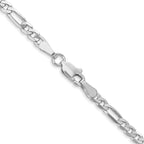 Leslie's 14K White Gold 3mm Flat Figaro Chain - Image 3