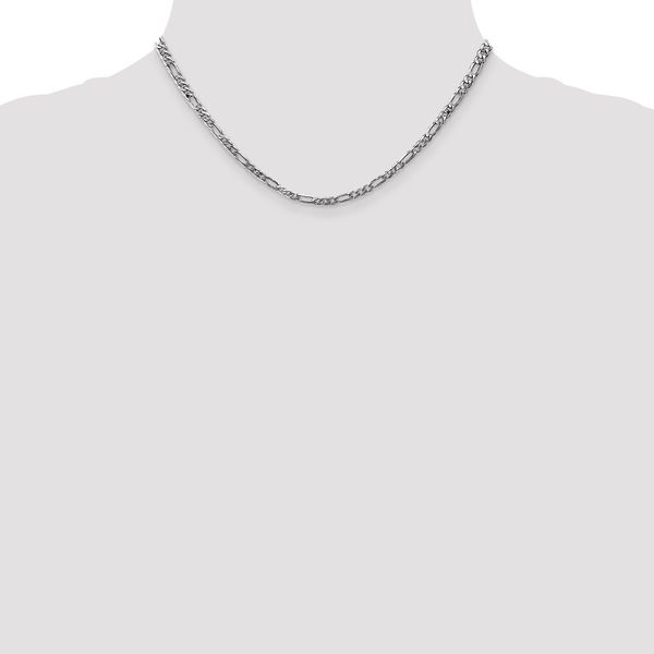 Leslie's 14K White Gold 3mm Flat Figaro Chain - Image 4