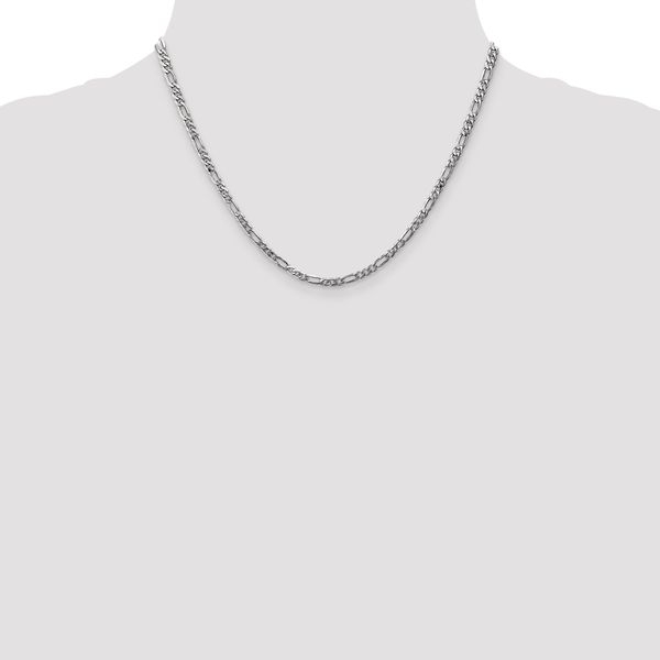 Leslie's 14K White Gold 3mm Flat Figaro Chain - Image 4