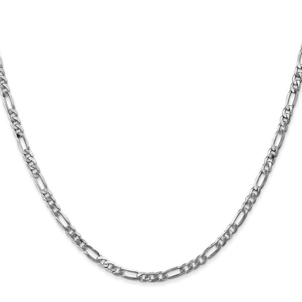 Leslie's 14K White Gold 3mm Flat Figaro Chain - Image 2