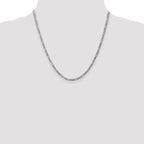 Leslie's 14K White Gold 3mm Flat Figaro Chain - Image 4