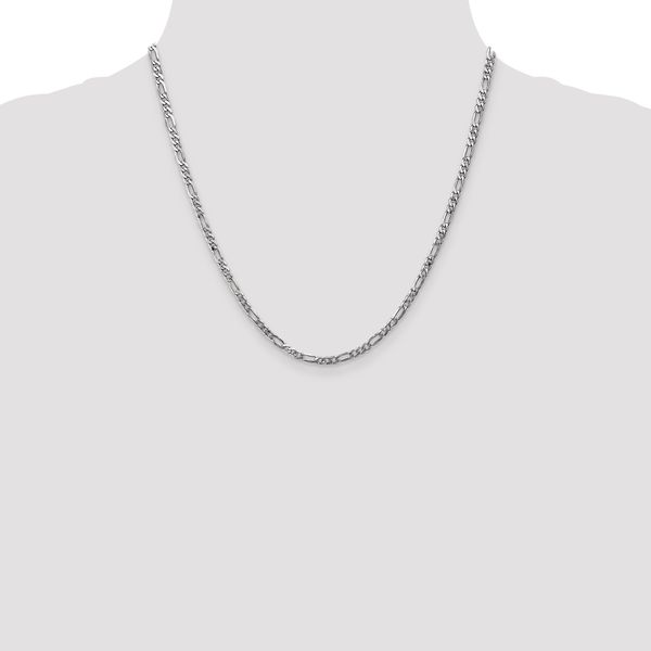 Leslie's 14K White Gold 3mm Flat Figaro Chain - Image 4