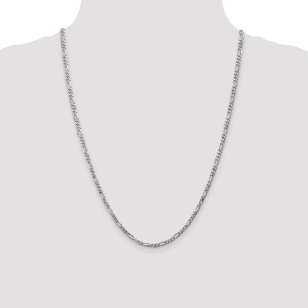 Leslie's 14K White Gold 3mm Flat Figaro Chain - Image 4