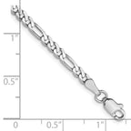 Leslie's 14K White Gold 3mm Flat Figaro Chain - Image 2