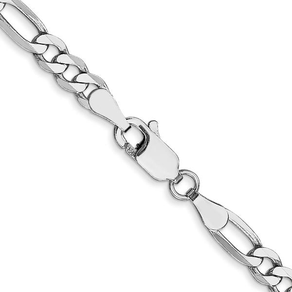 Leslie's 14K 4mm White Gold Flat Figaro Chain Lobster Clasp - Image 3