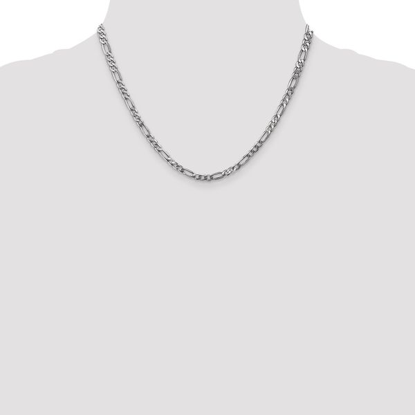 Leslie's 14K 4mm White Gold Flat Figaro Chain Lobster Clasp - Image 4