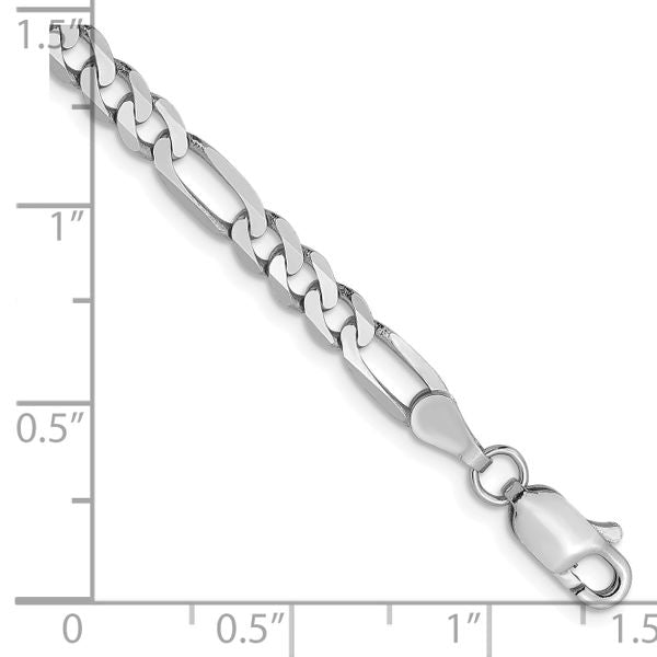 Leslie's 14K 4mm White Gold Flat Figaro Chain Lobster Clasp - Image 2