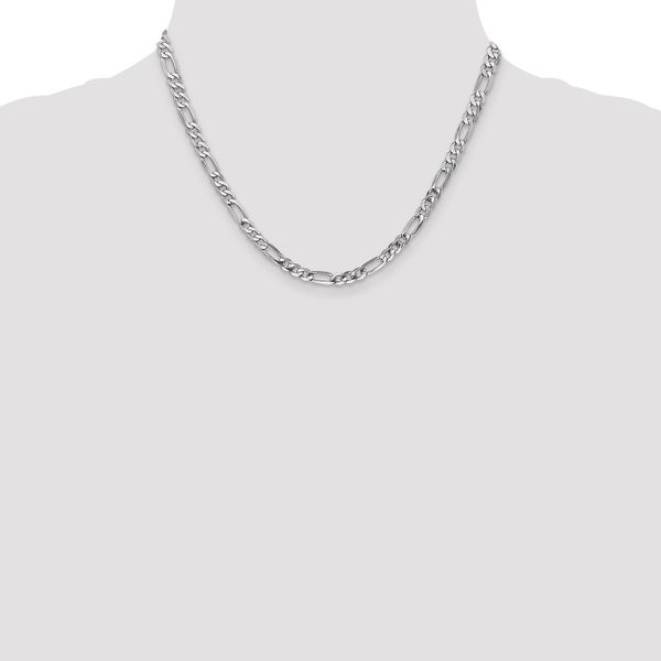 Leslie's 14K White Gold 5mm Flat Figaro Chain - Image 4