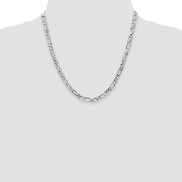 Leslie's 14K White Gold 5mm Flat Figaro Chain - Image 4
