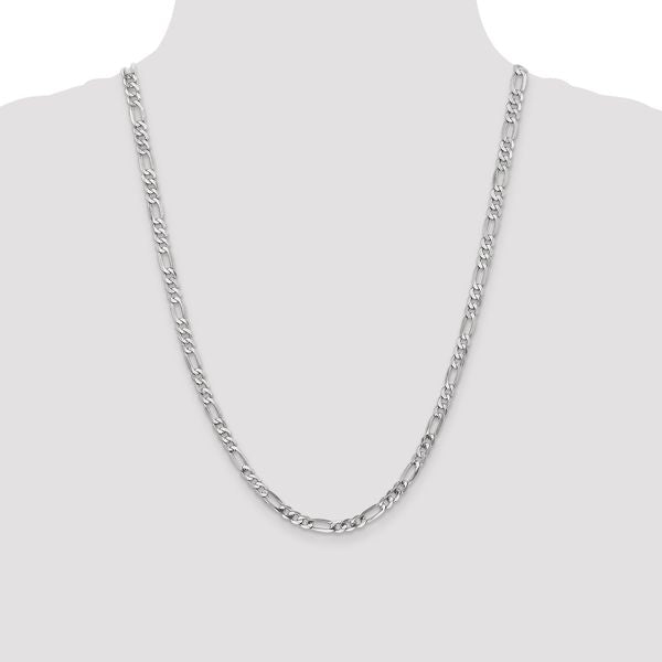 Leslie's 14K White Gold 5mm Flat Figaro Chain - Image 4