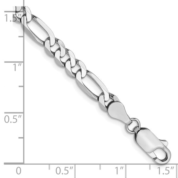 Leslie's 14K White Gold 5mm Flat Figaro Chain - Image 2