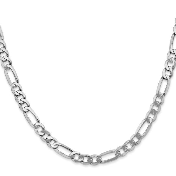 Leslie's 14K White Gold 5.5mm Flat Figaro Chain - Image 2