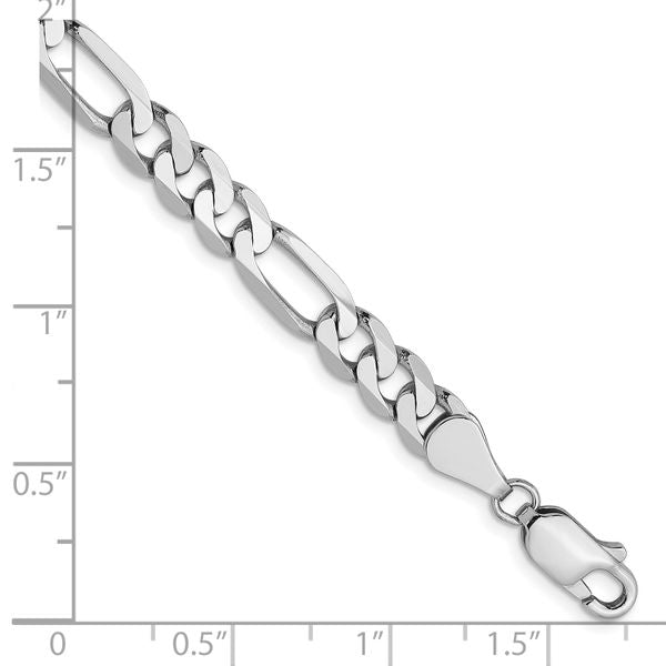 Leslie's 14K White Gold 5.5mm Flat Figaro Chain - Image 2