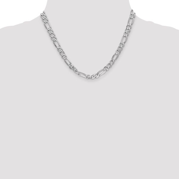Leslie's 14K White Gold 6mm Flat Figaro Chain - Image 4