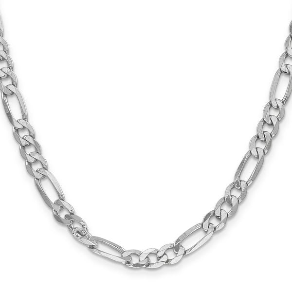 Leslie's 14K White Gold 6mm Flat Figaro Chain - Image 2