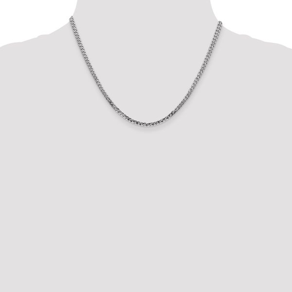 Leslie's 14K White Gold 2.9mm Flat Beveled Curb Chain - Image 4