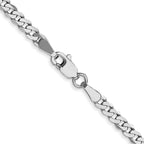 Leslie's 14K White Gold 2.9mm Flat Beveled Curb Chain - Image 3