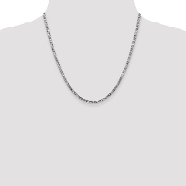 Leslie's 14K White Gold 2.9mm Flat Beveled Curb Chain - Image 4