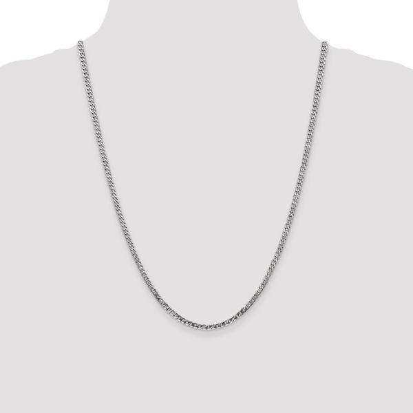 Leslie's 14K White Gold 2.9mm Flat Beveled Curb Chain - Image 4