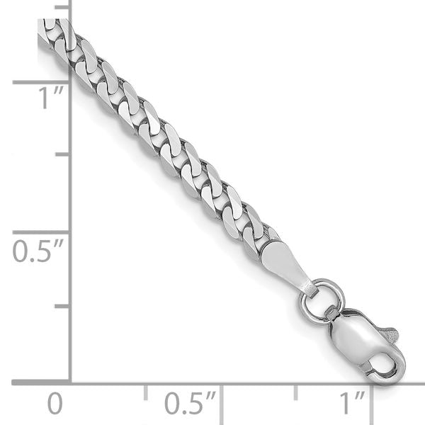 Leslie's 14K White Gold 2.9mm Flat Beveled Curb Chain - Image 2