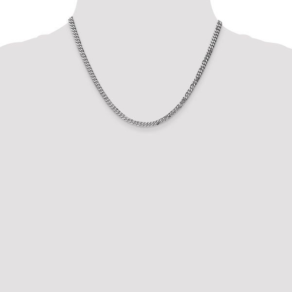 Leslie's 14K White Gold 3.9mm Flat Beveled Curb Chain - Image 4