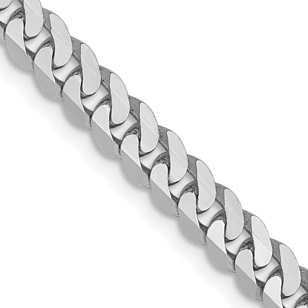 Leslie's 14K White Gold 3.9mm Flat Beveled Curb Chain